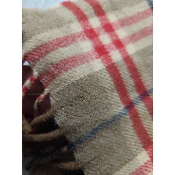 Vintage Burberrys of London 100% Wool Fringe Equestrian Knight Scarf Authentic - Picture 11 of 12